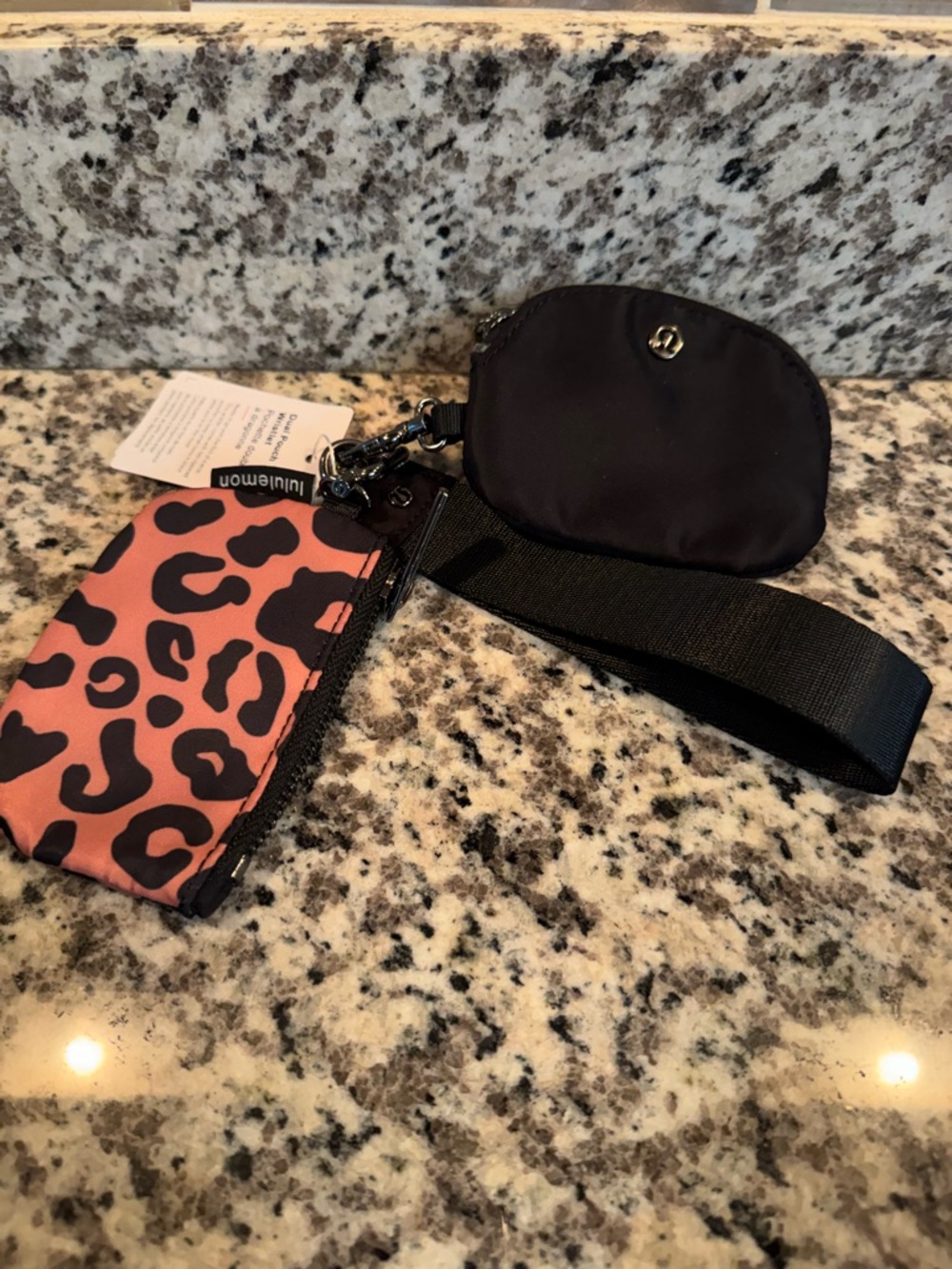 lululemon athletica Dual Pouch Leopard Wristlet Keychain